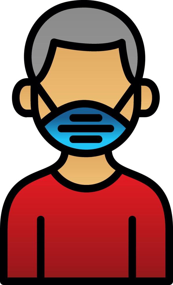 Man Wearing Mask Vector Icon Design