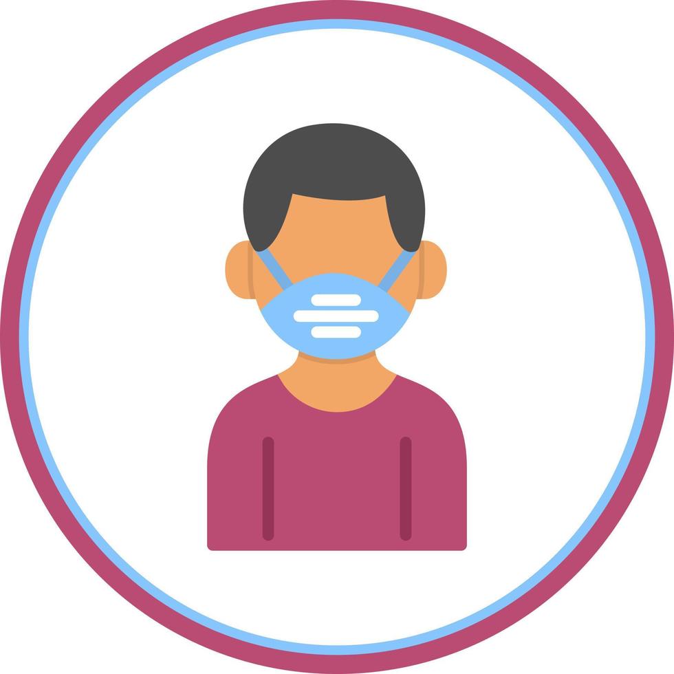 Man Wearing Mask Vector Icon Design