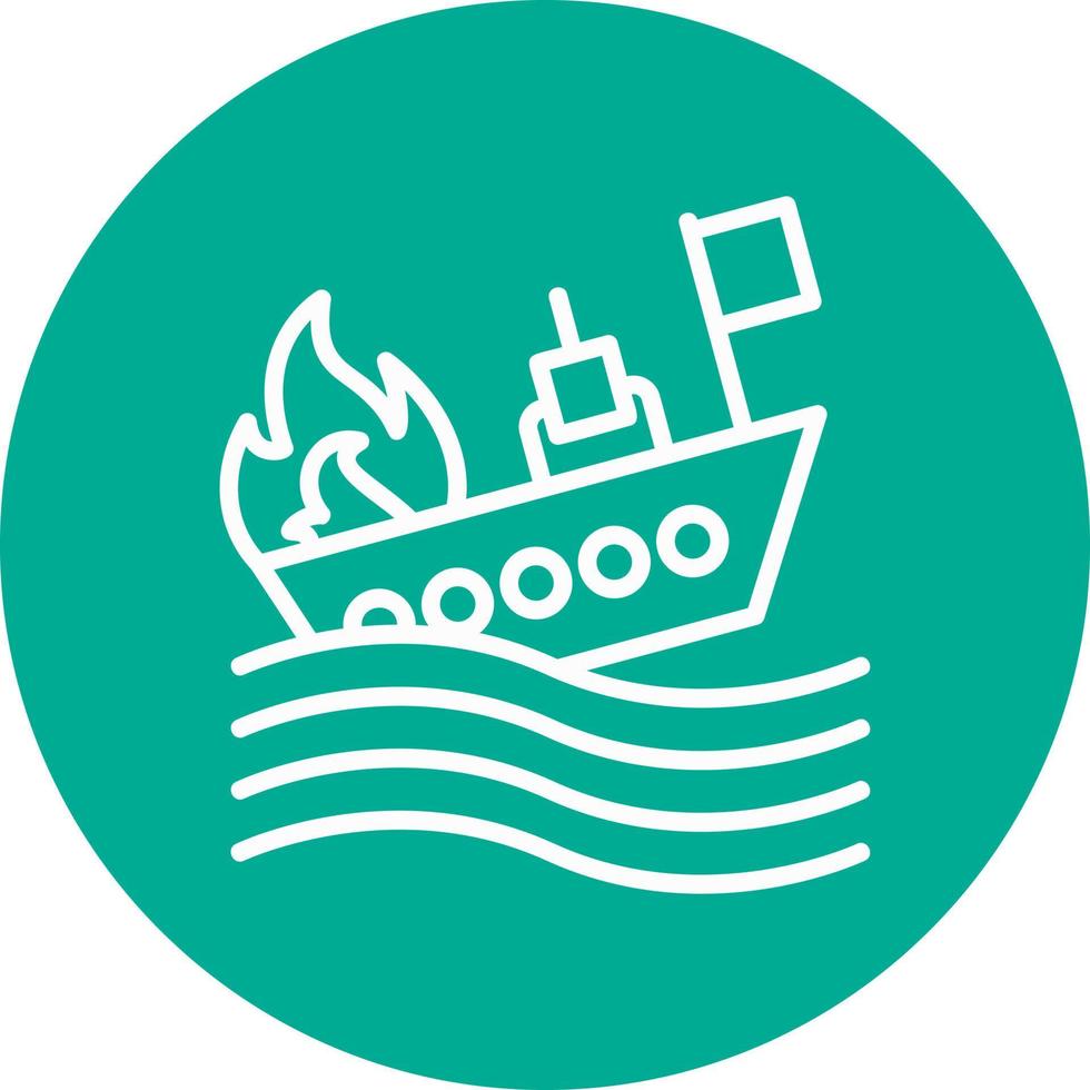 Burning Ship Vector Icon Design