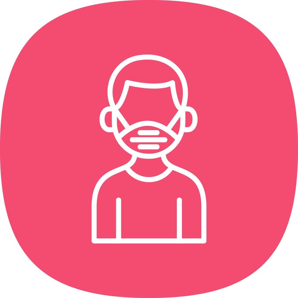 Man Wearing Mask Vector Icon Design