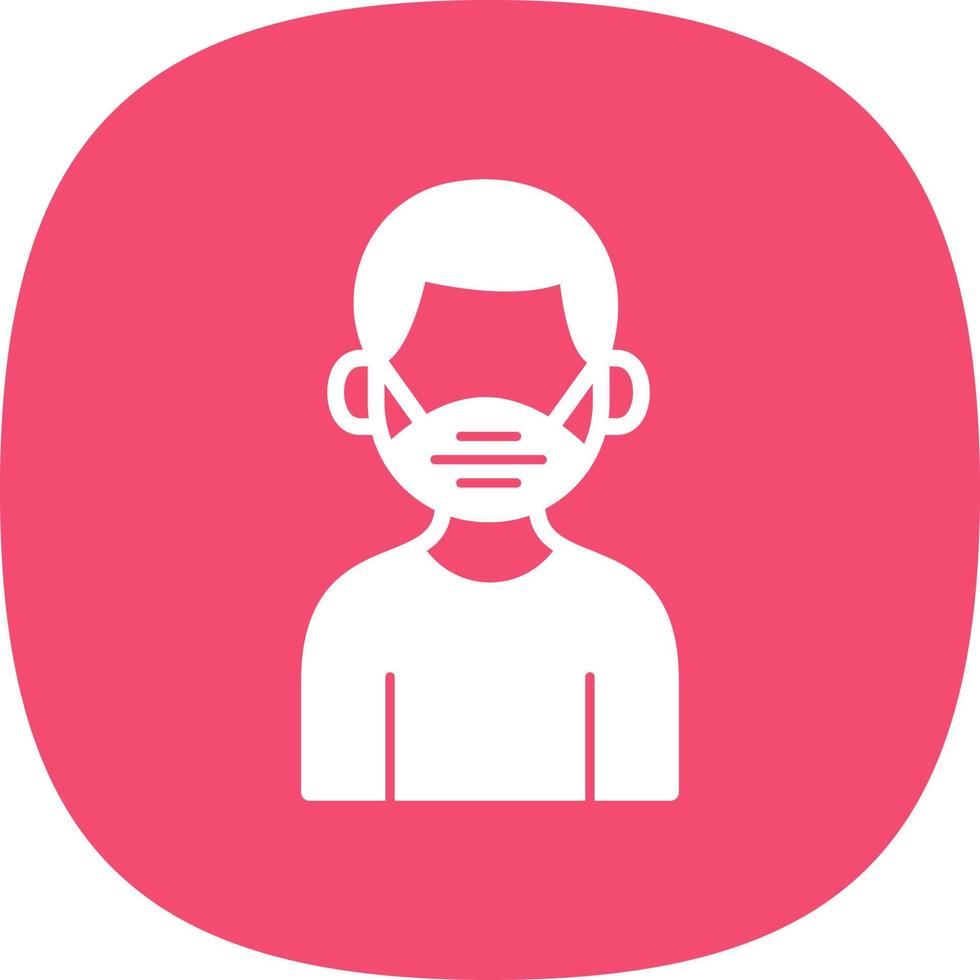 Man Wearing Mask Vector Icon Design