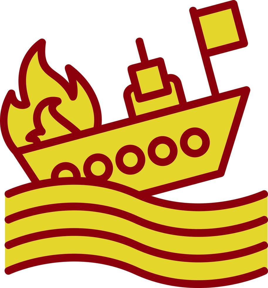 Burning Ship Vector Icon Design