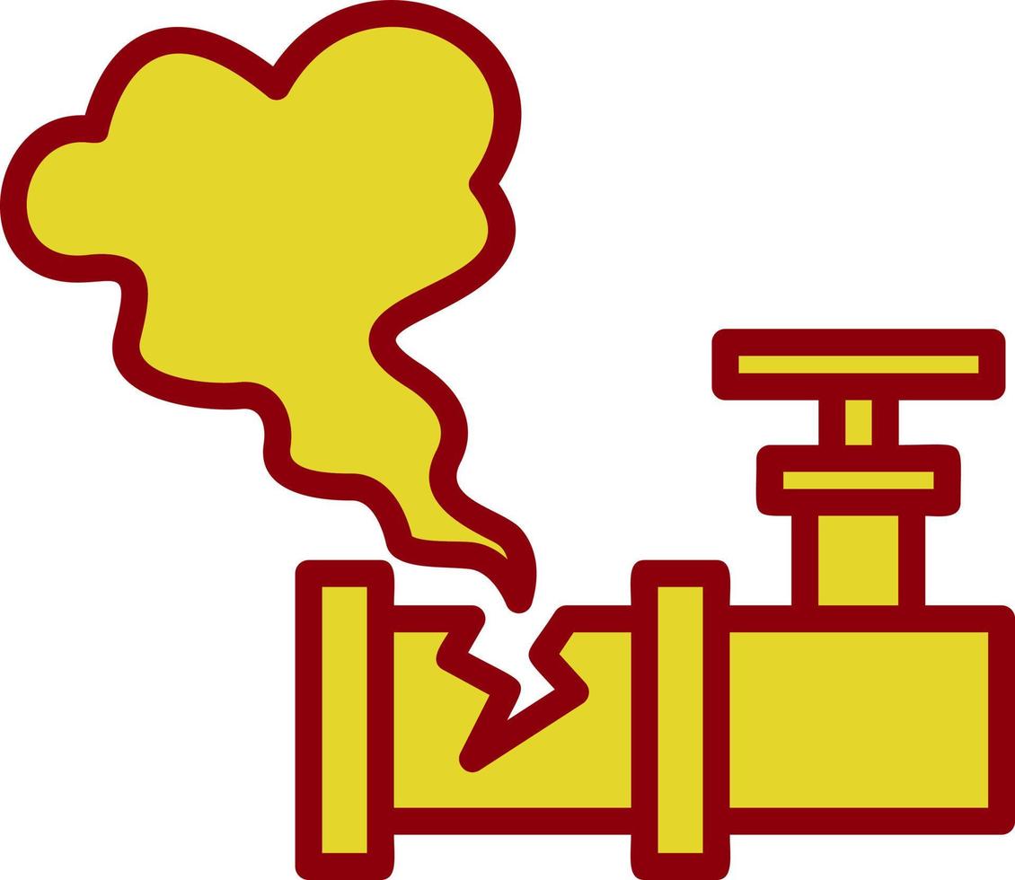 Gas Pipe Leak Vector Icon Design