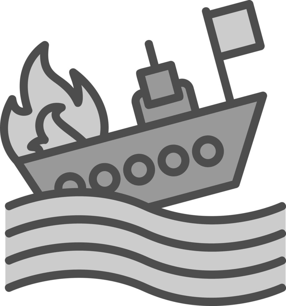 Burning Ship Vector Icon Design