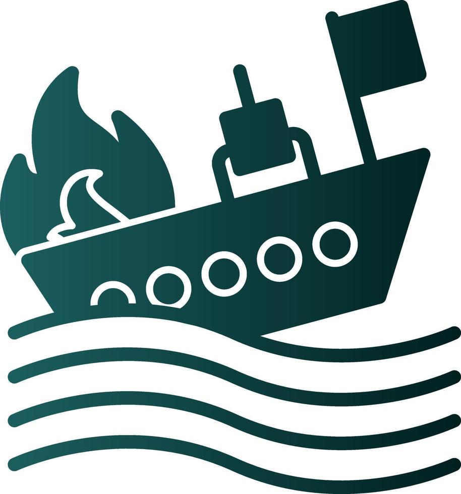 Burning Ship Vector Icon Design