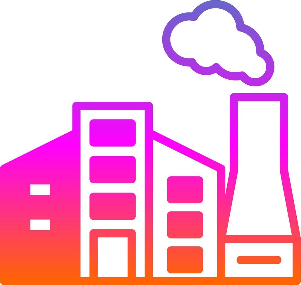 Factory Pollution Vector Icon Design