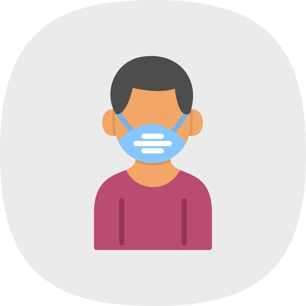 Man Wearing Mask Vector Icon Design