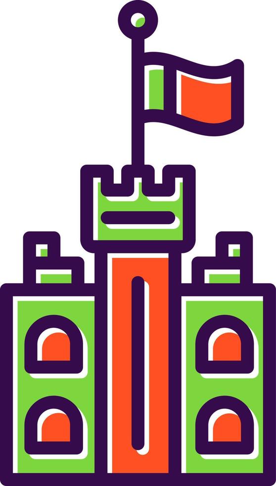 Castle Flag Vector Icon Design