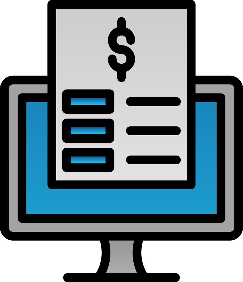Online Invoice Vector Icon Design