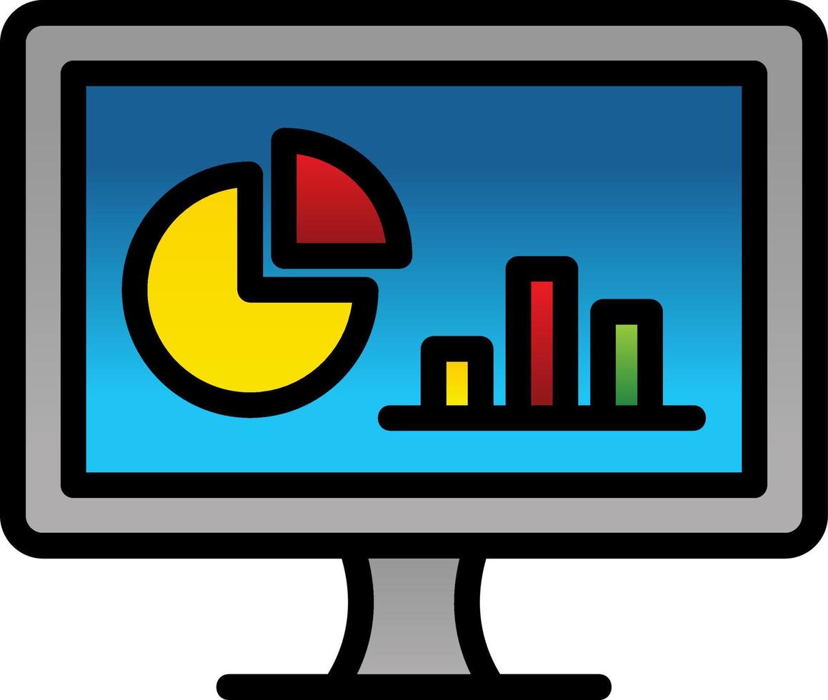 Online Statistics Vector Icon Design