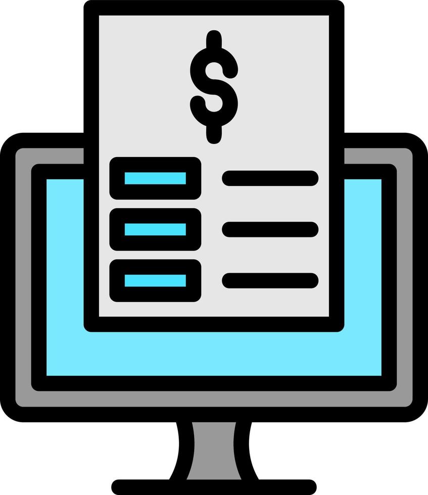 Online Invoice Vector Icon Design