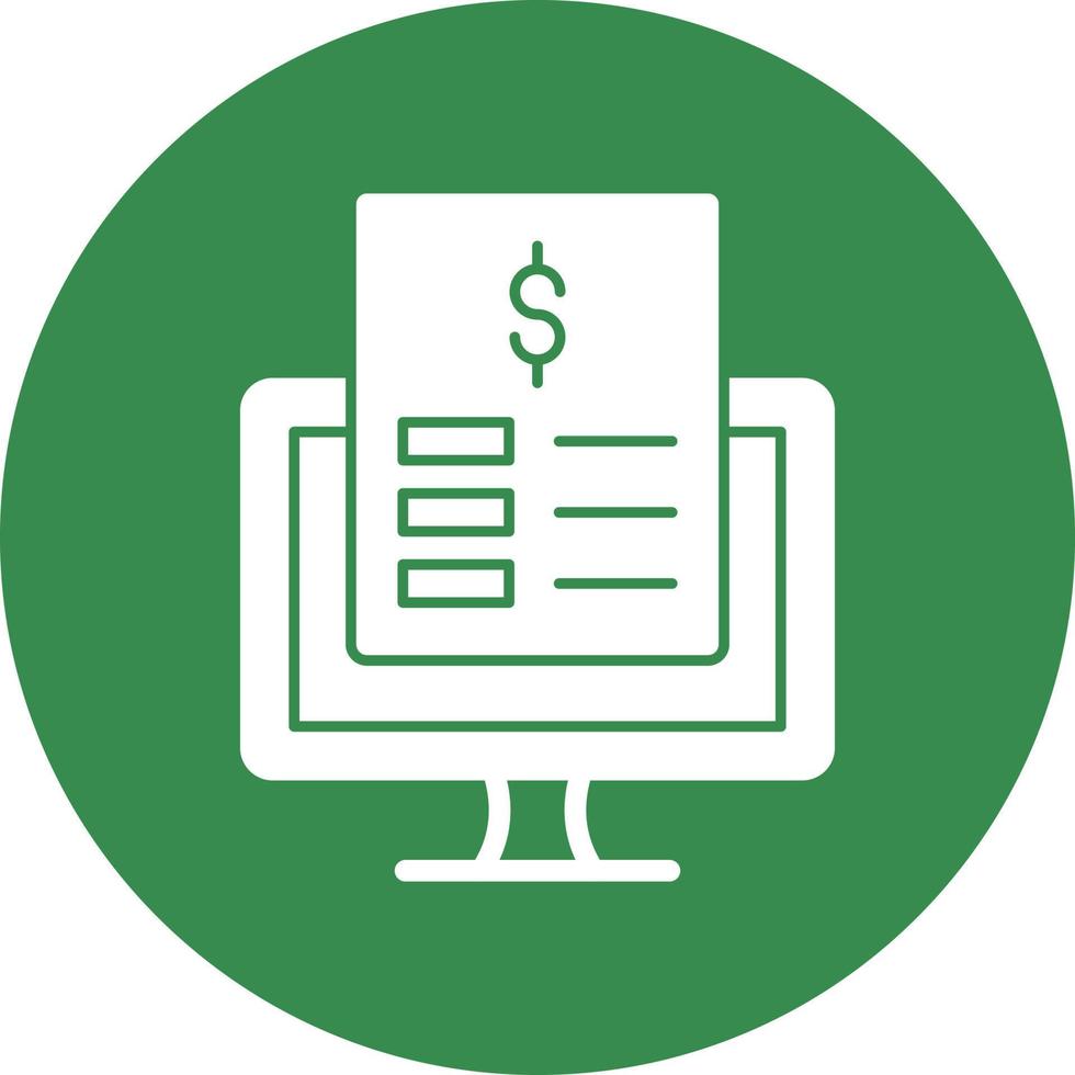 Online Invoice Vector Icon Design