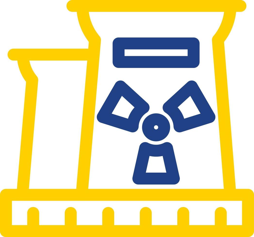 Nuclear Plant Flat Icon vector