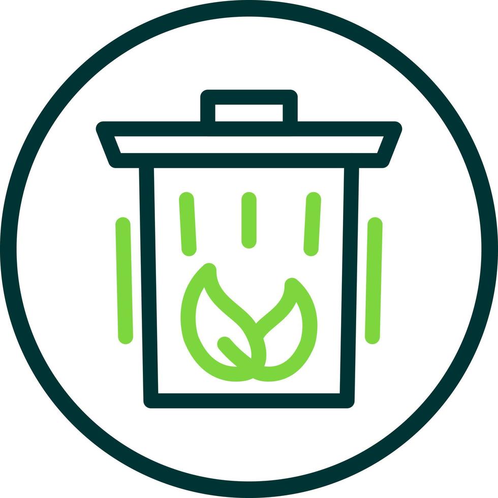 Eco Trash Bin Flat Icon vector