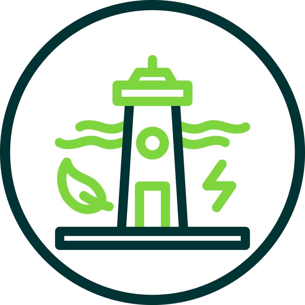 Tidal Power Flat Icon vector