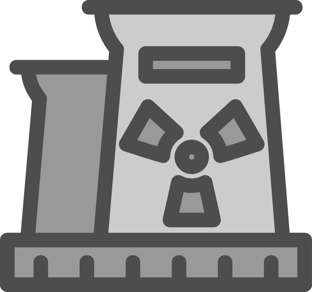 icono plano de la planta nuclear vector