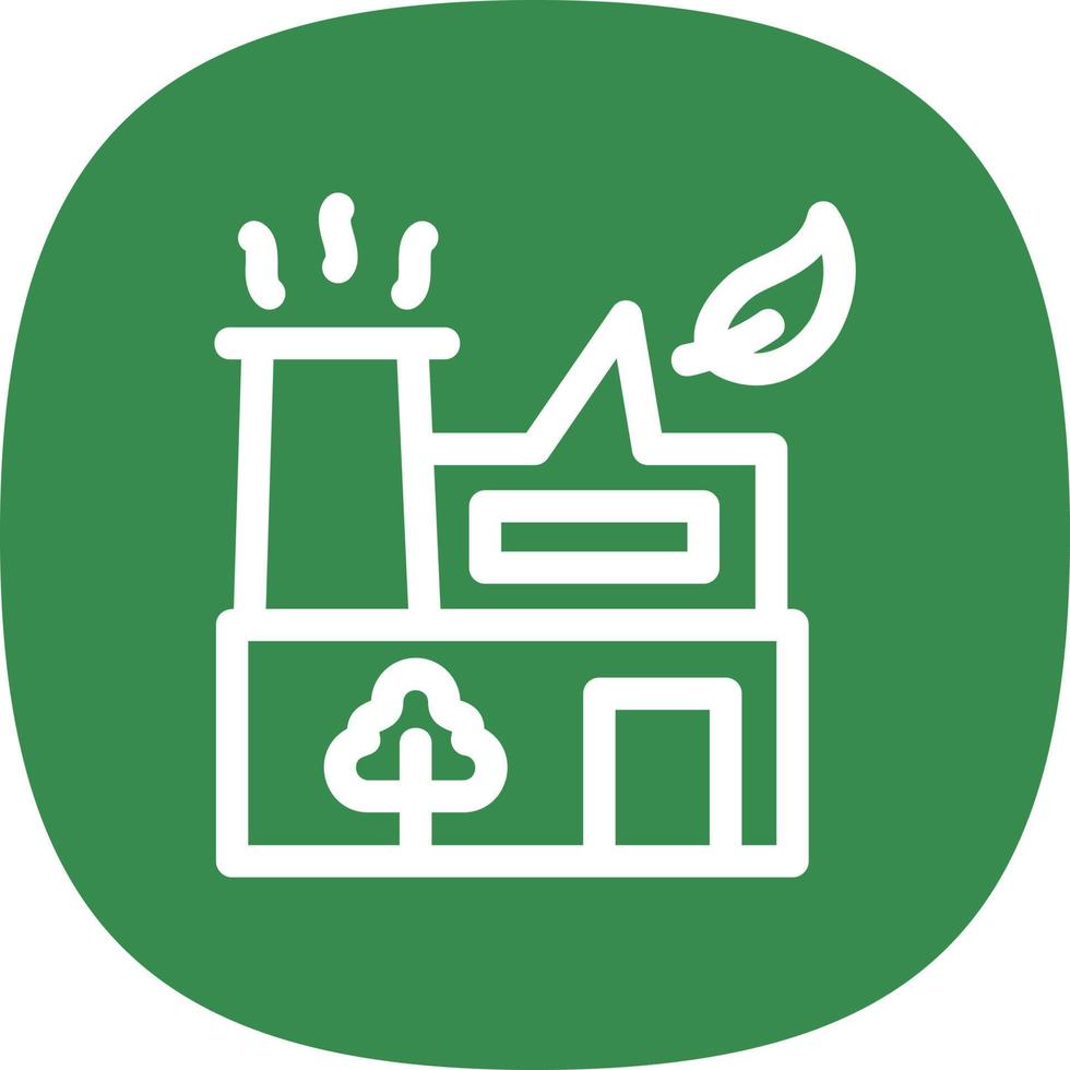 Green Factory Flat Icon vector