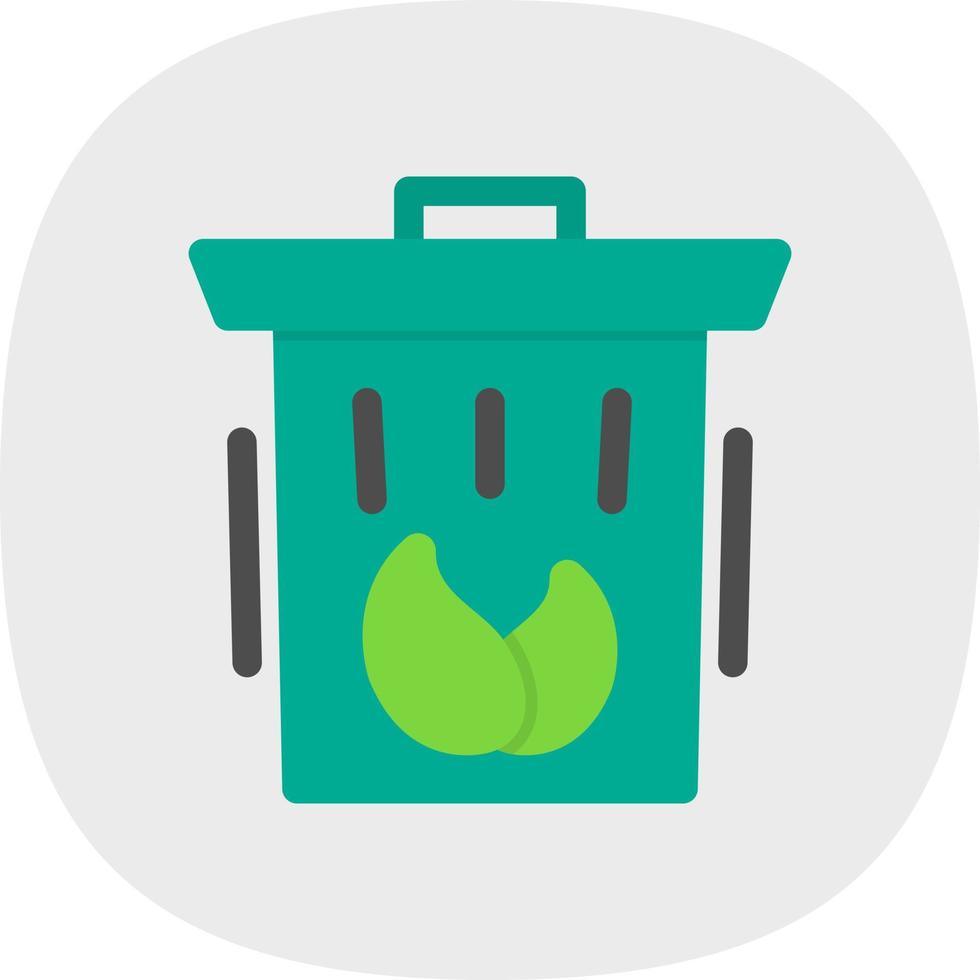 Eco Trash Bin Flat Icon vector