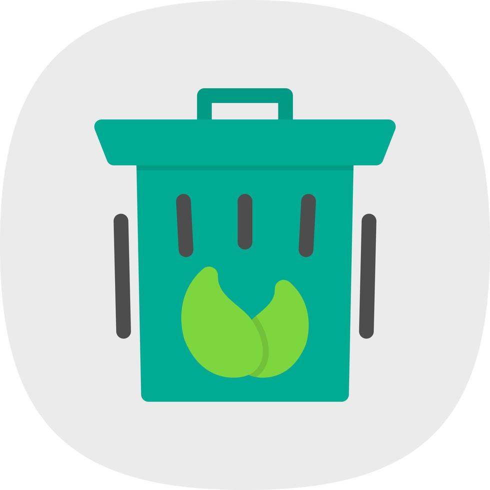 Eco Trash Bin Flat Icon vector