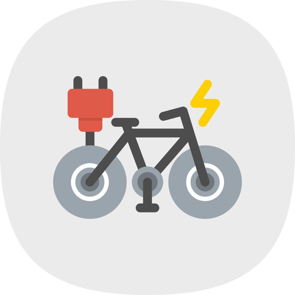 icono plano de bicicleta eléctrica vector