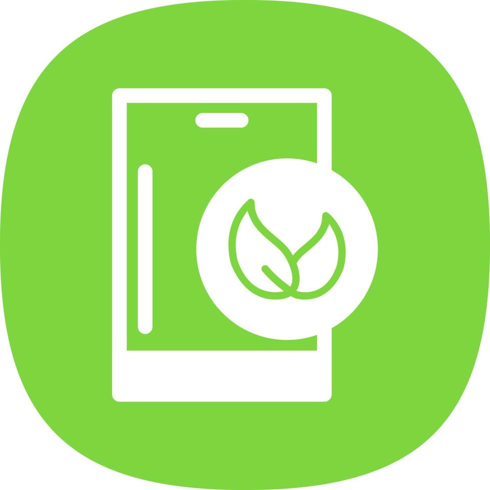 icono plano de teléfono inteligente ecológico vector