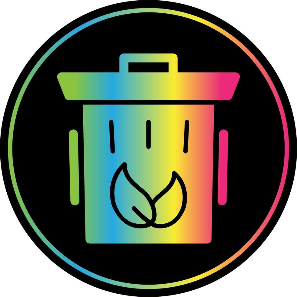 Eco Trash Bin Flat Icon vector