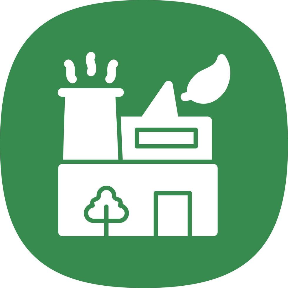 Green Factory Flat Icon vector