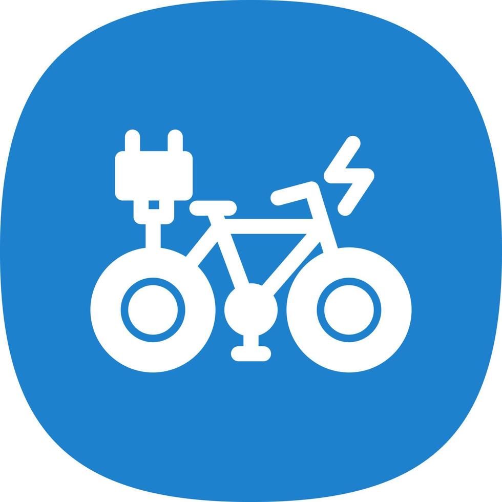 icono plano de bicicleta eléctrica vector