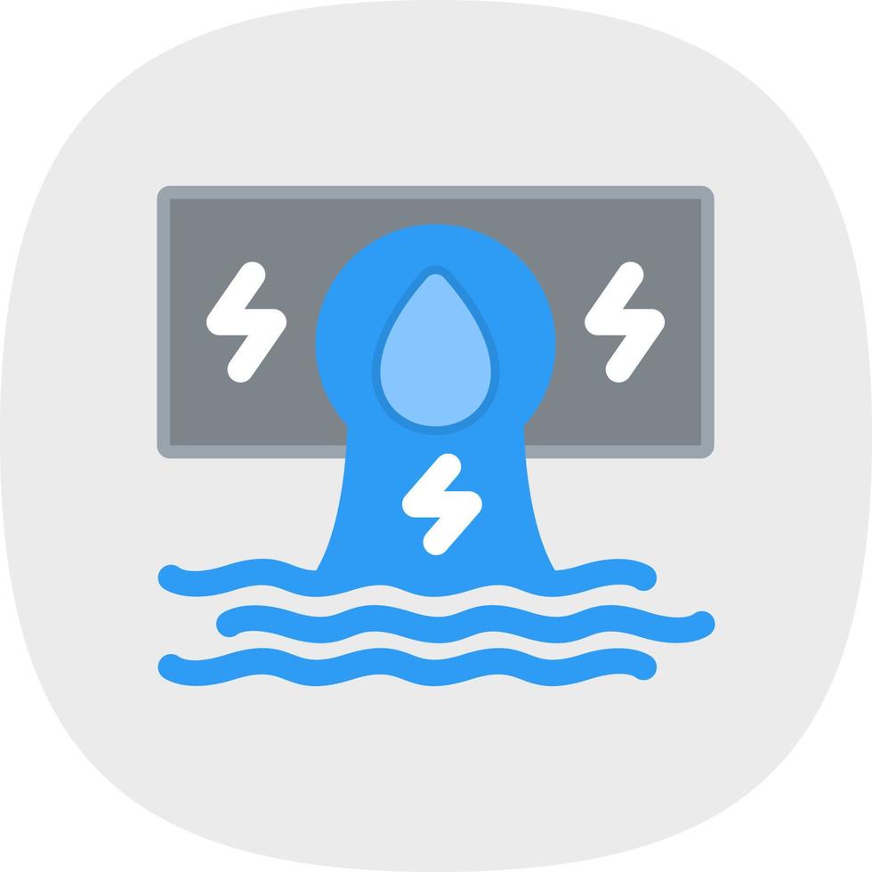 icono plano hidroelectricidad vector