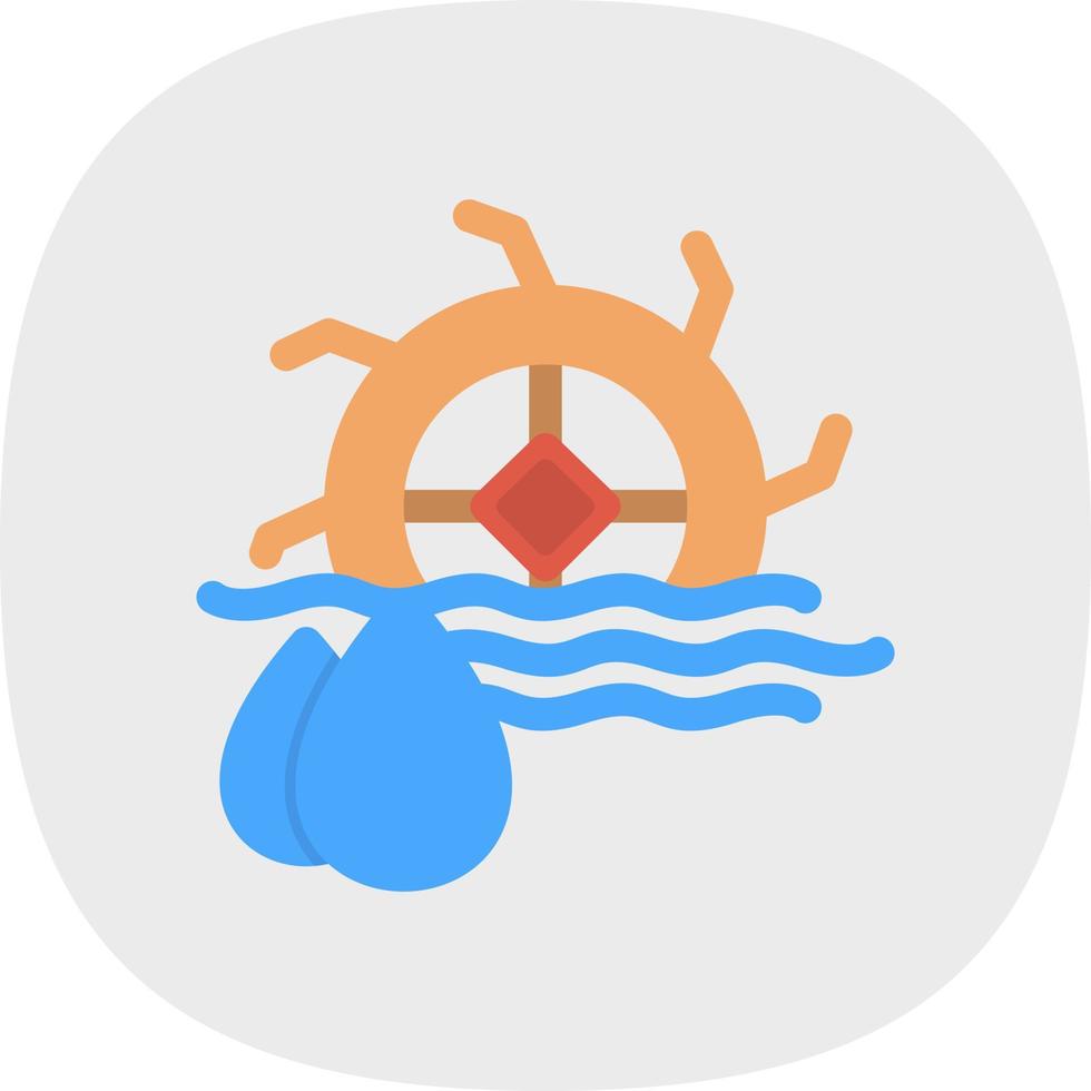 Water Mill Flat Icon vector