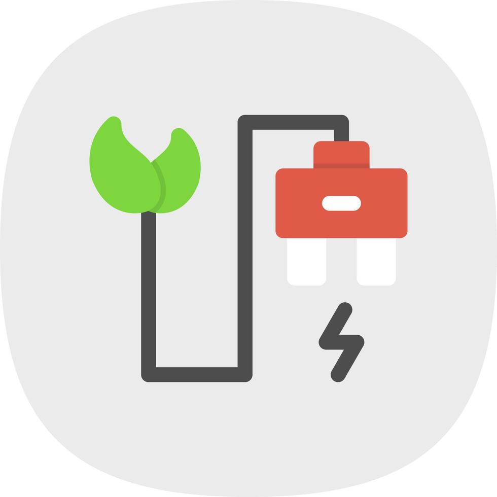 Eco Power Socket Flat Icon vector