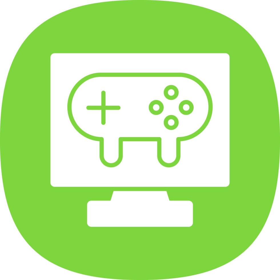 Gaming Pc Line Vector Icon Design