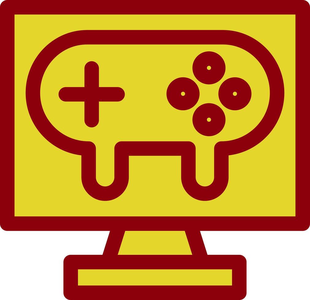 Gaming Pc Line Vector Icon Design