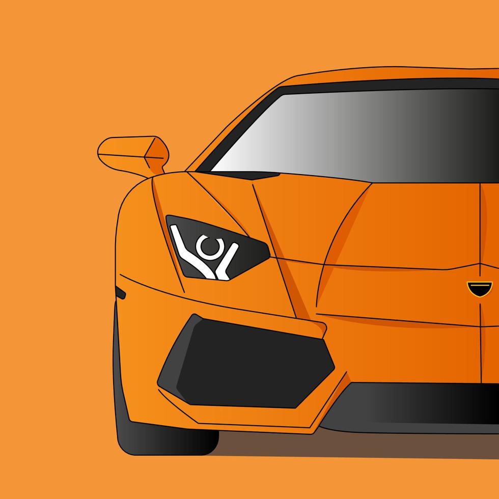 Orange Sport Car Vector
