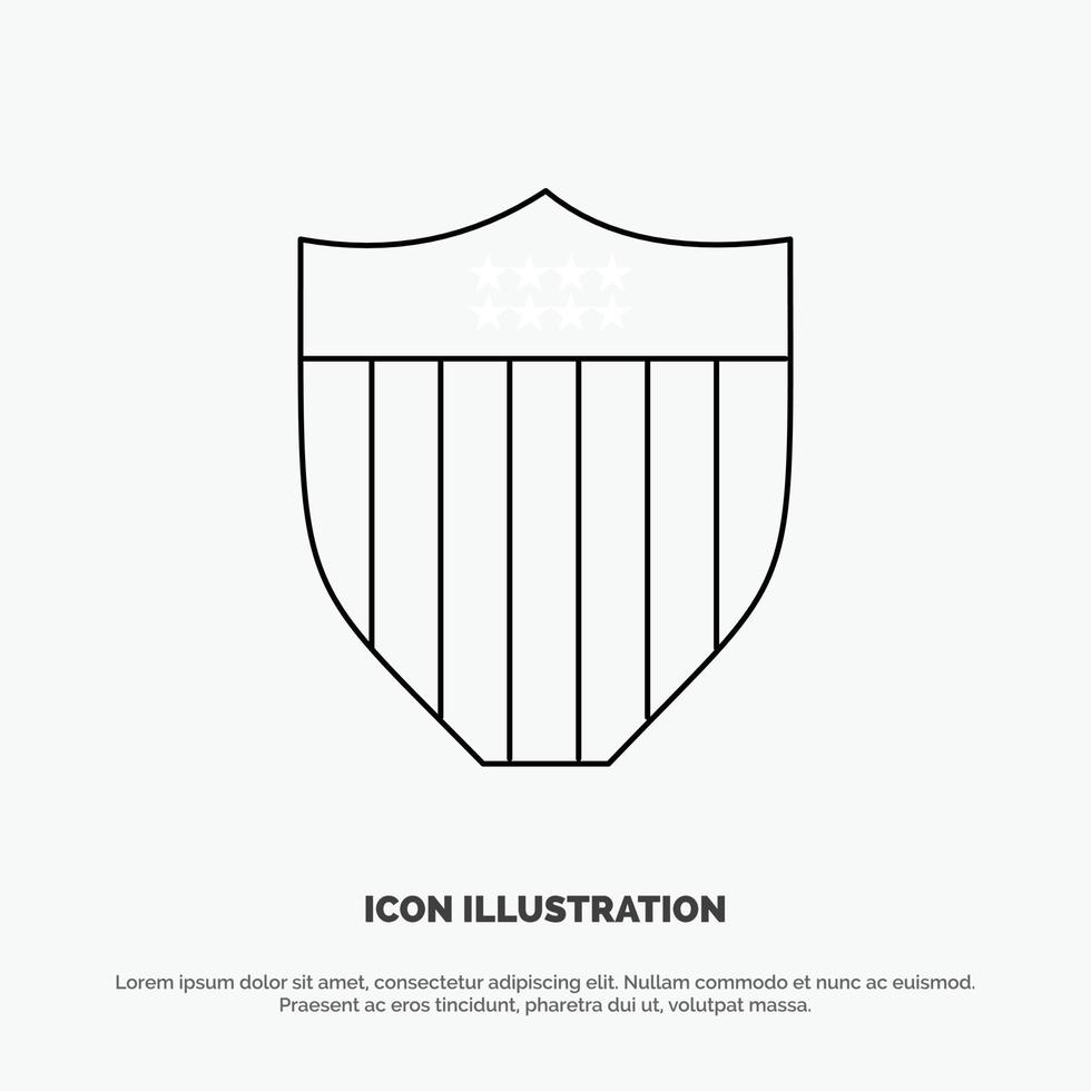 American Shield Security Usa Line Icon Vector 15822340 Vector Art at