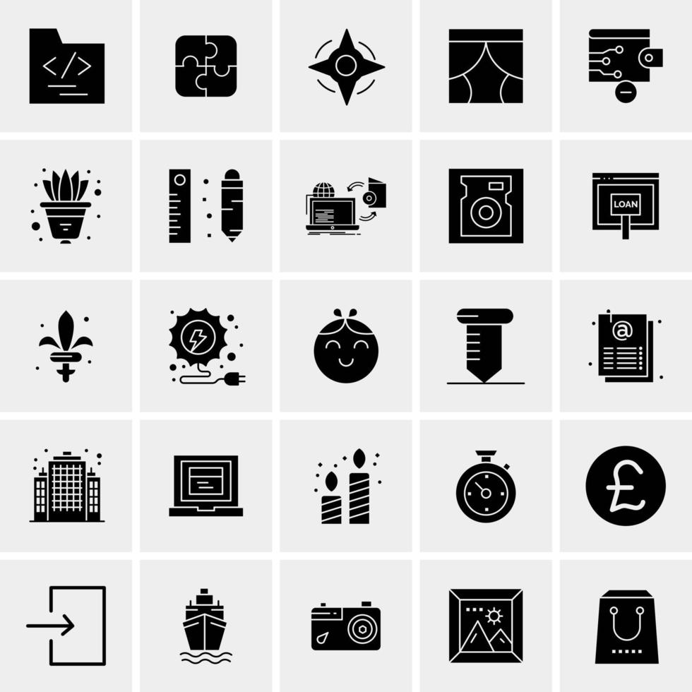 25 iconos de negocios universales vector ilustración de icono creativo para usar en proyectos relacionados con la web y dispositivos móviles