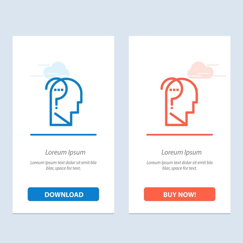 Confuse Confuse Brain Confuse Mind Question  Blue and Red Download and Buy Now web Widget Card Template vector