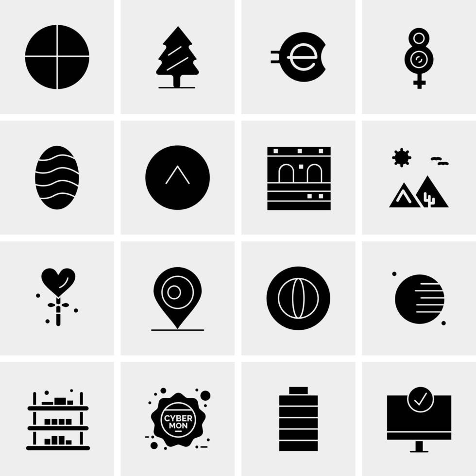 16 iconos de negocios universales vector ilustración de icono creativo para usar en proyectos relacionados con la web y dispositivos móviles