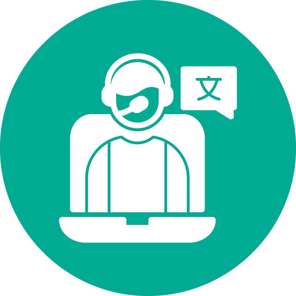 Online Language Teacher Vector Icon Design