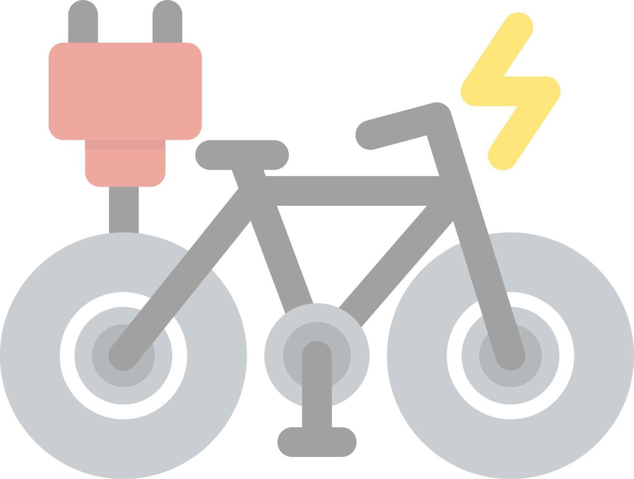 icono plano de bicicleta eléctrica vector