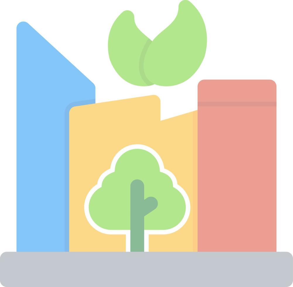 Green City Flat Icon vector