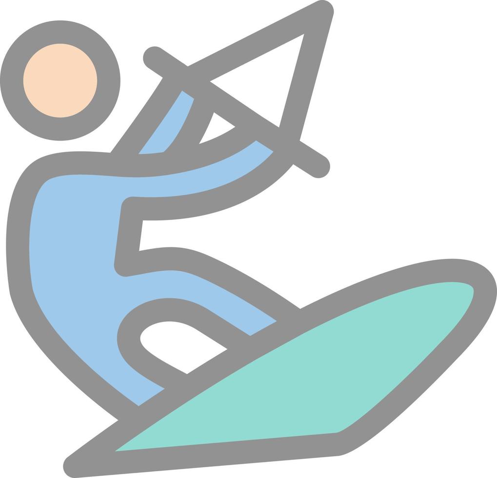 diseño de icono de vector de kitesurf