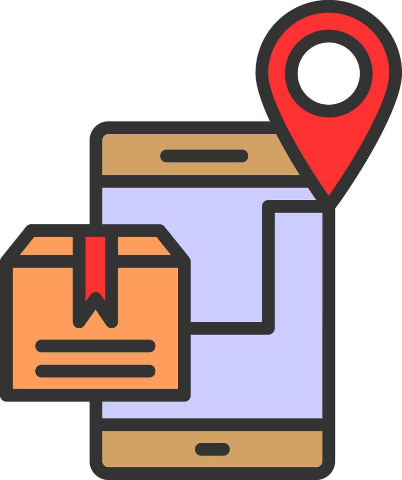 Mobile Shipment Tracking Vector Icon Design