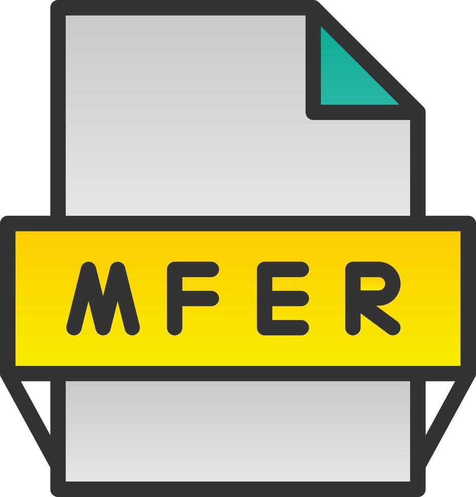 icono de formato de archivo mfer vector