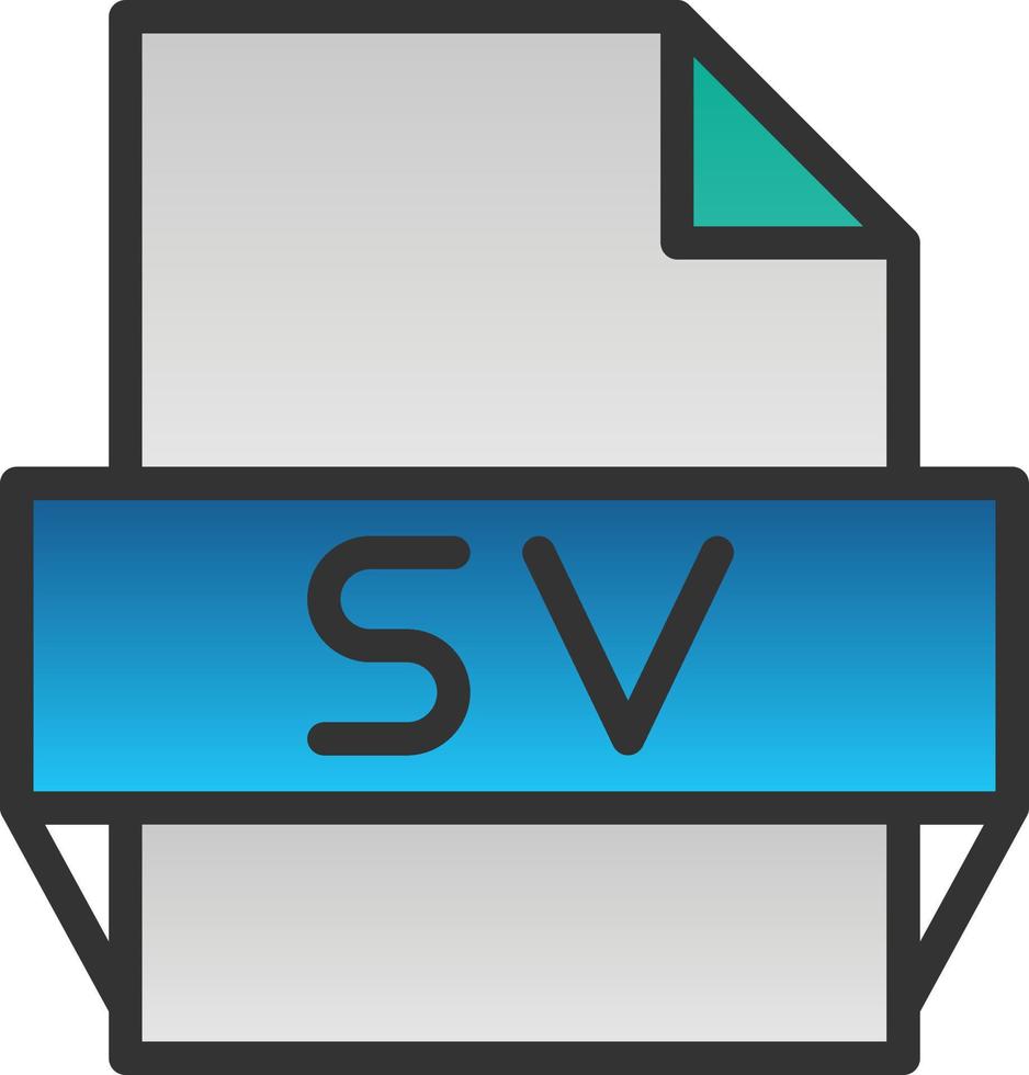 icono de formato de archivo sv vector