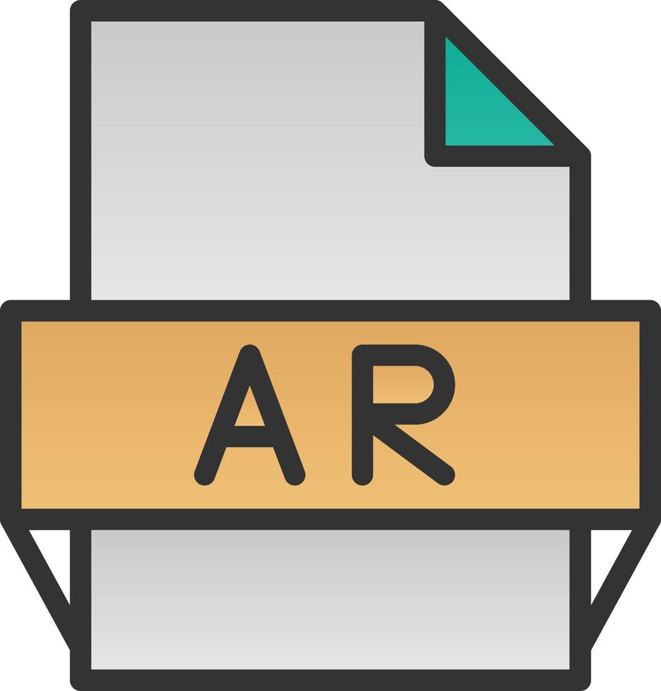 icono de formato de archivo ar vector