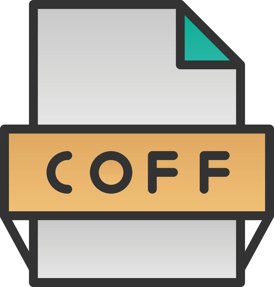 icono de formato de archivo coff vector