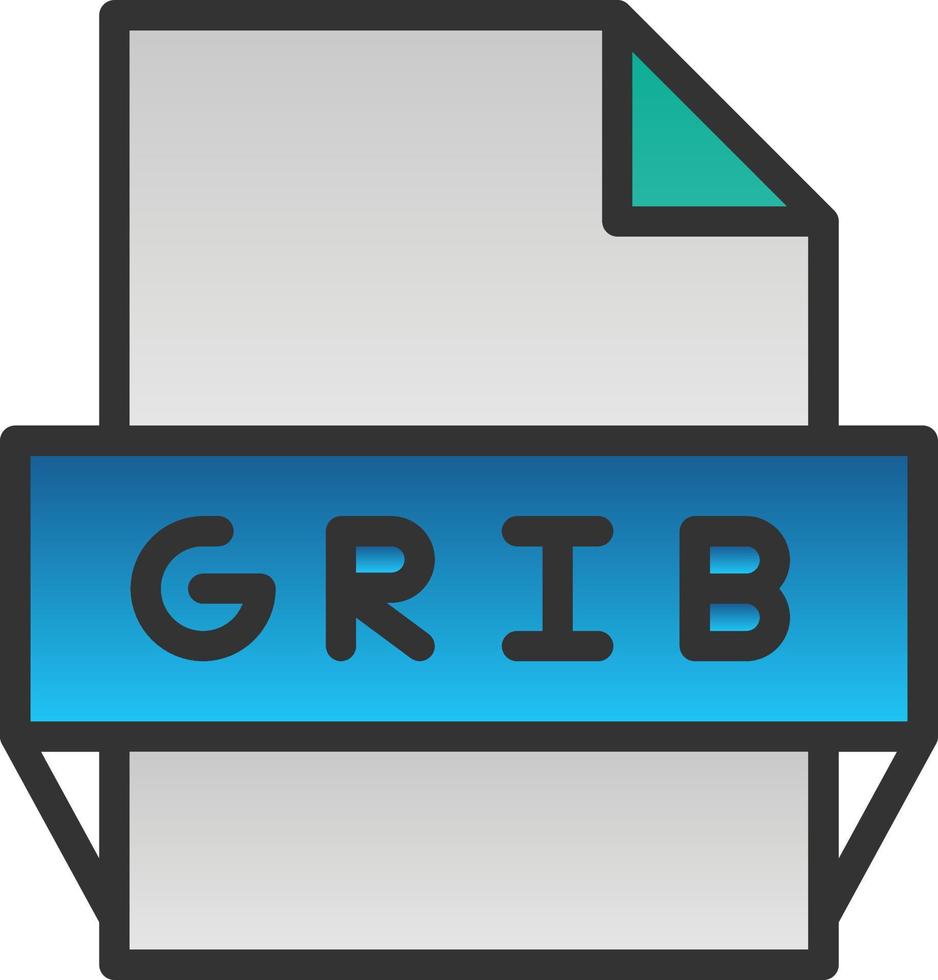 icono de formato de archivo grib vector