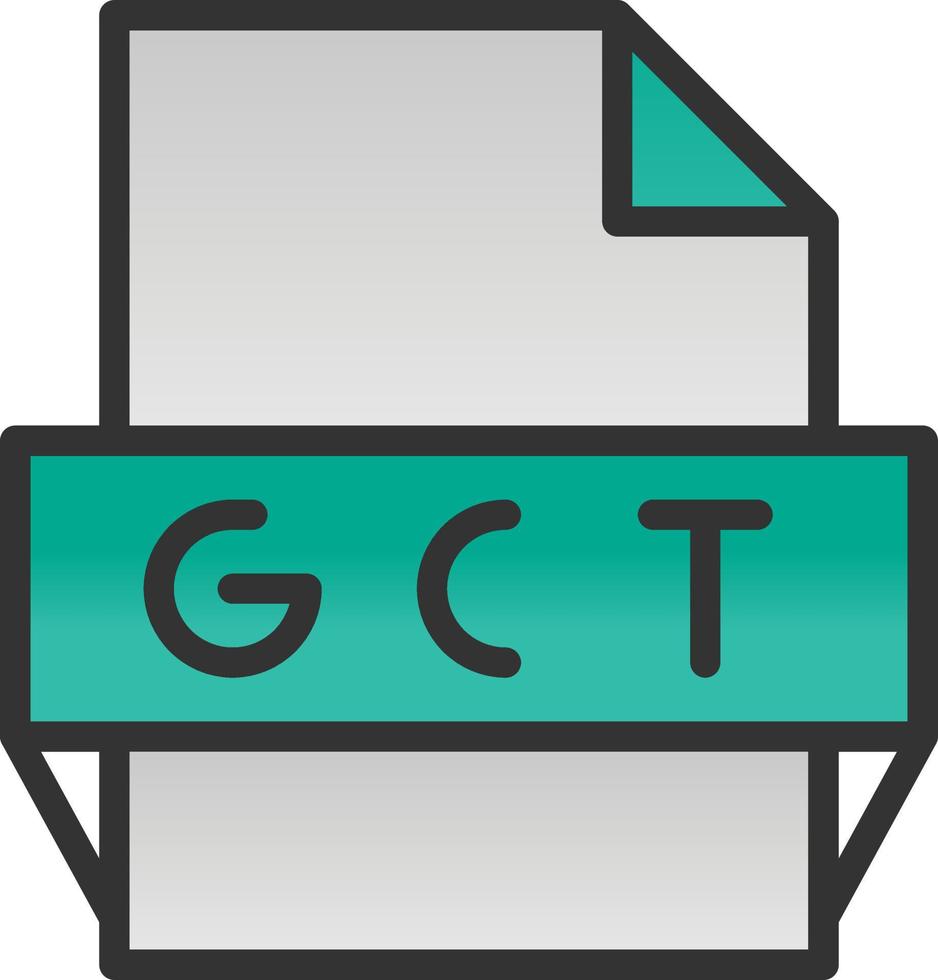 icono de formato de archivo gtc vector