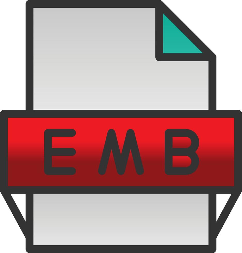 Emb File Format Icon vector